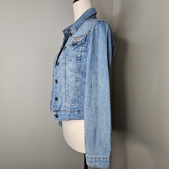 Girls Hudson Jean Jacket size Large. Light blue button up double pockets - Picture 4 of 8